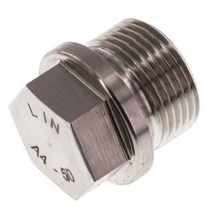Plug G3/4'' Stainless steel with Collar and External Hex 40bar (562.0psi)