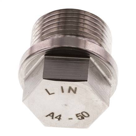 Plug G3/4'' RVS met kraag en buitenzeskant 40bar (562.0psi)