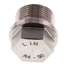 Plug G3/4'' RVS met kraag en buitenzeskant 40bar (562.0psi)