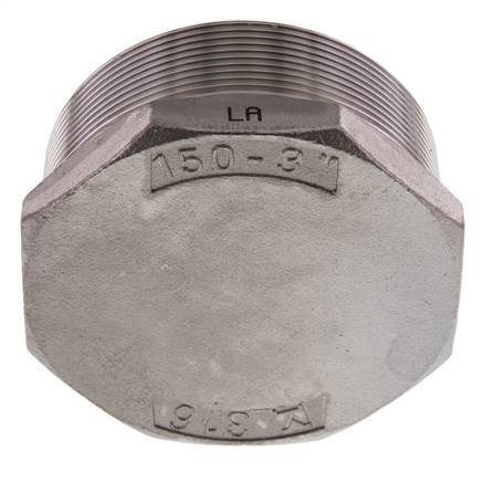 Plug R3'' RVS met buitenzeskant 16 bar (224.8psi)