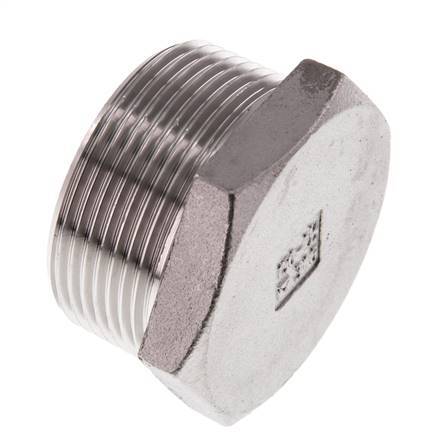 Plug R1 1/2" RVS met buitenzeskant 16 bar (224.8psi)