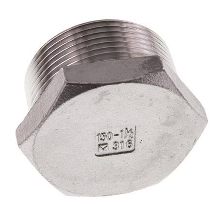 Plug R1 1/2" RVS met buitenzeskant 16 bar (224.8psi)