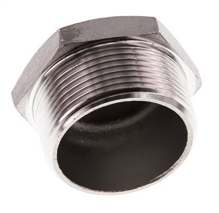 Plug R1 1/2" RVS met buitenzeskant 16 bar (224.8psi)