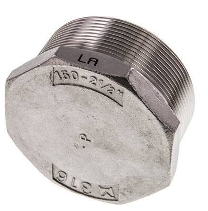 Plug R2 1/2'' RVS met buitenzeskant 16 bar (224.8psi)