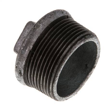 Plug R1 1/2'' Malleable cast iron with External Square 25bar (351.25psi) [2 Pieces]