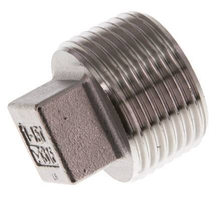Plug R1'' RVS met Extern Vierkant 16bar (224.8psi)