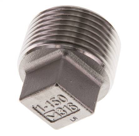 Plug R1'' RVS met Extern Vierkant 16bar (224.8psi)