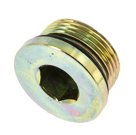 Plug UN 1-5/16''-12 Staal NBR met binnenzeskant 400bar (5620.0psi)