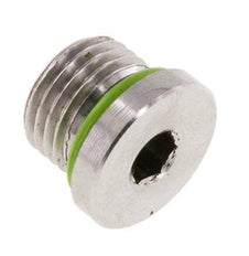 Plug UNF 1/2''-20 RVS FKM met binnenzeskant 630 bar (8851.5psi)