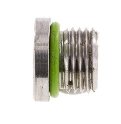 Plug UNF 1/2''-20 RVS FKM met binnenzeskant 630 bar (8851.5psi)