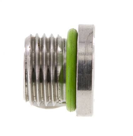 Plug UNF 1/2''-20 RVS FKM met binnenzeskant 630 bar (8851.5psi)