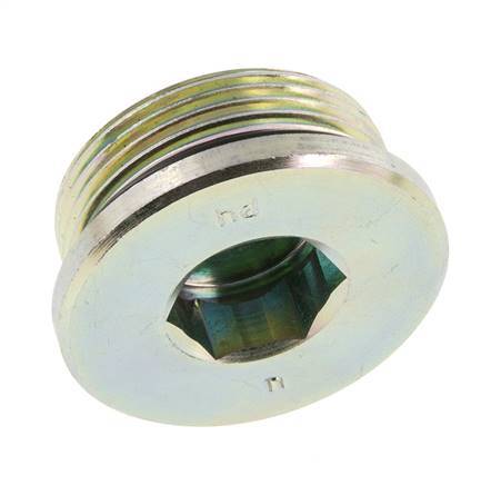 Plug UN 1-5/8''-12 Staal NBR met binnenzeskant 250 bar (3512.5psi)