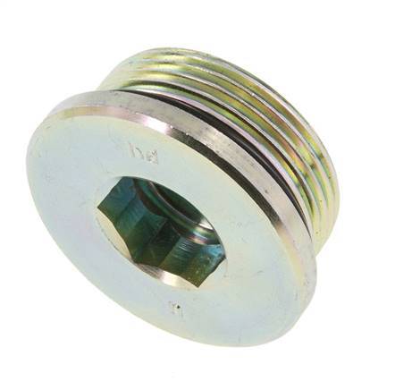 Plug UN 1-5/8''-12 Staal NBR met binnenzeskant 250 bar (3512.5psi)