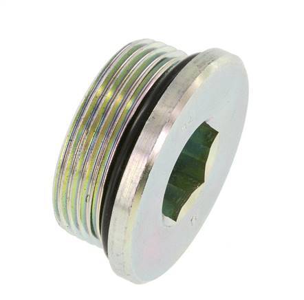 Plug UN 1-5/8''-12 Staal NBR met binnenzeskant 250 bar (3512.5psi)
