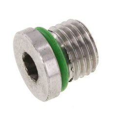 Plug UNF 7/16''-20 RVS FKM met interne zeskant 630bar (8851.5psi)