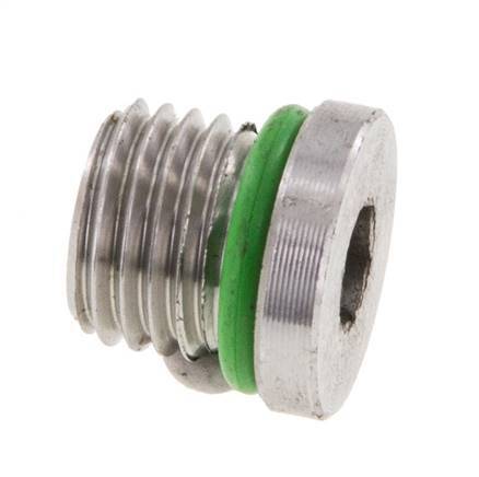 Plug UNF 7/16''-20 RVS FKM met interne zeskant 630bar (8851.5psi)