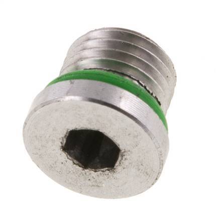 Plug UNF 7/16''-20 RVS FKM met interne zeskant 630bar (8851.5psi)