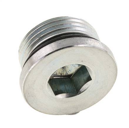Plug UN 1-3/16''-12 Staal NBR met binnenzeskant 400bar (5620.0psi)