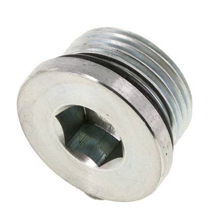 Plug UN 1-3/16''-12 Staal NBR met binnenzeskant 400bar (5620.0psi)