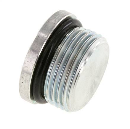 Plug UN 1-3/16''-12 Staal NBR met binnenzeskant 400bar (5620.0psi)