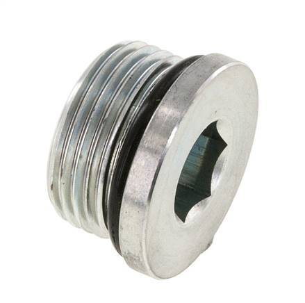 Plug UN 1-3/16''-12 Staal NBR met binnenzeskant 400bar (5620.0psi)