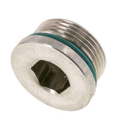 Plug UN 1-5/16''-12 RVS FKM met binnenzeskant 400bar (5620.0psi)