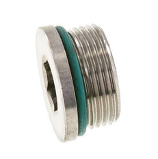 Plug UN 1-5/16''-12 RVS FKM met binnenzeskant 400bar (5620.0psi)