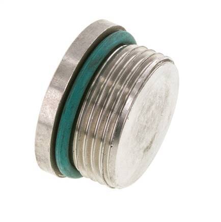 Plug UN 1-5/16''-12 RVS FKM met binnenzeskant 400bar (5620.0psi)