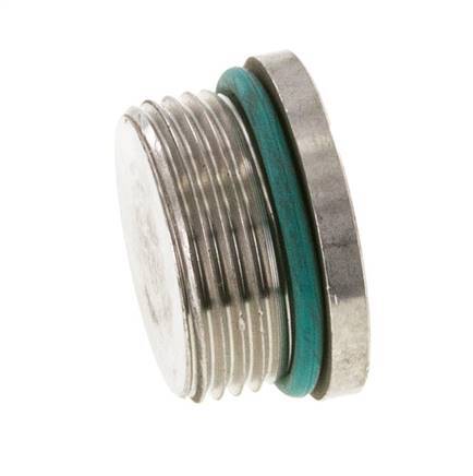 Plug UN 1-5/16''-12 RVS FKM met binnenzeskant 400bar (5620.0psi)