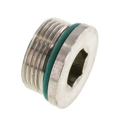 Plug UN 1-5/16''-12 RVS FKM met binnenzeskant 400bar (5620.0psi)