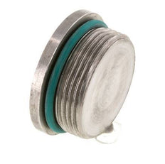 Plug UN 1-5/8''-12 RVS FKM met binnenzeskant 250 bar (3512.5psi)