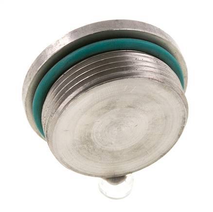 Plug UN 1-5/8''-12 RVS FKM met binnenzeskant 250 bar (3512.5psi)