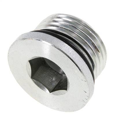 Plug UN 1-1/16''-12 Staal NBR met binnenzeskant 400bar (5620.0psi)