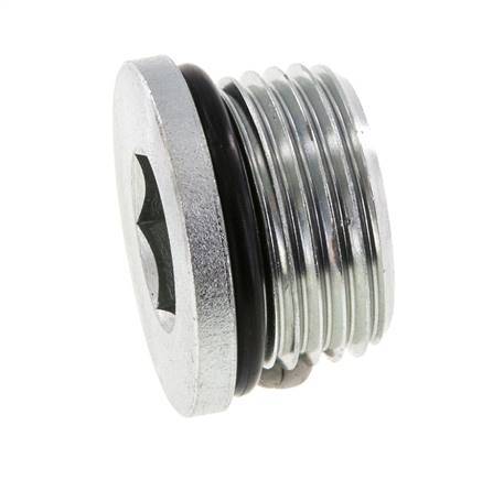 Plug UN 1-1/16''-12 Staal NBR met binnenzeskant 400bar (5620.0psi)