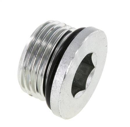 Plug UN 1-1/16''-12 Staal NBR met binnenzeskant 400bar (5620.0psi)