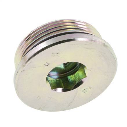 Plug UN 1-7/8''-12 Staal NBR met binnenzeskant 250 bar (3512.5psi)