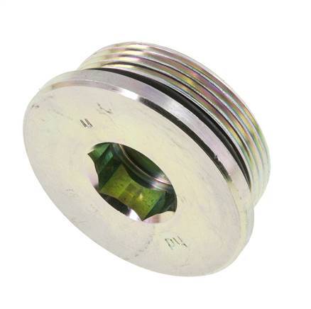 Plug UN 1-7/8''-12 Staal NBR met binnenzeskant 250 bar (3512.5psi)