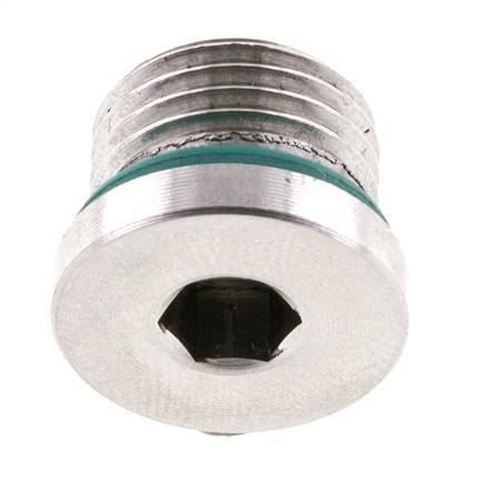 Plug UNF 9/16''-18 RVS FKM met binnenzeskant 630bar (8851.5psi)