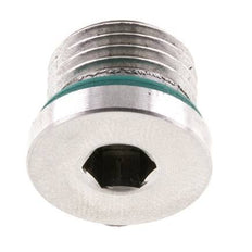 Plug UNF 9/16''-18 RVS FKM met binnenzeskant 630bar (8851.5psi)