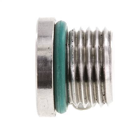 Plug UNF 9/16''-18 RVS FKM met binnenzeskant 630bar (8851.5psi)