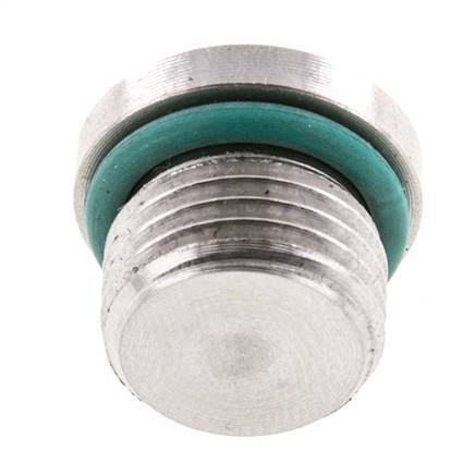 Plug UNF 9/16''-18 RVS FKM met binnenzeskant 630bar (8851.5psi)