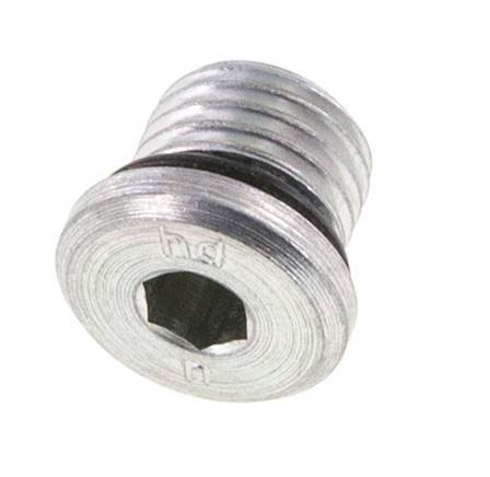 Plug UNF 7/16''-20 Steel NBR with Internal Hex 630bar (8851.5psi) [2 Pieces]