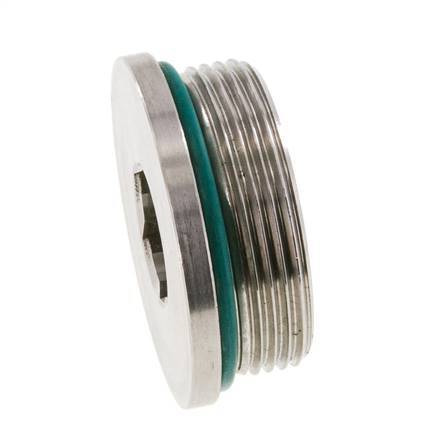 Plug UN 1-7/8''-12 Stainless steel FKM with Internal Hex 250bar (3512.5psi)