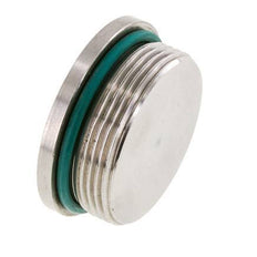 Plug UN 1-7/8''-12 RVS FKM met binnenzeskant 250 bar (3512.5psi)
