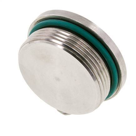 Plug UN 1-7/8''-12 RVS FKM met binnenzeskant 250 bar (3512.5psi)
