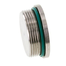 Plug UN 1-7/8''-12 RVS FKM met binnenzeskant 250 bar (3512.5psi)
