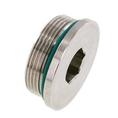 Plug UN 1-7/8''-12 RVS FKM met binnenzeskant 250 bar (3512.5psi)
