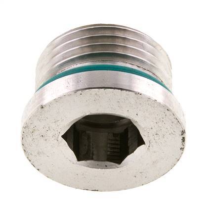 Plug UN 1-1/16''-12 Stainless steel FKM with Internal Hex 400bar (5620.0psi)