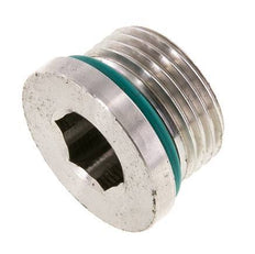 Plug UN 1-1/16''-12 RVS FKM met binnenzeskant 400 bar (5620.0psi)