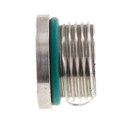 Plug UN 1-1/16''-12 Stainless steel FKM with Internal Hex 400bar (5620.0psi)